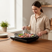 Korean BBQ Grill Pan Ridged Korean Grill Pan Round for Home Cooks