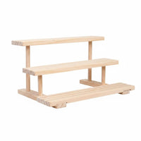 Stable and Sturdy Wooden Step Shelf Easy to Clean Countertop Perfume Stand for Collectors, Dressing Table, Shop Counter