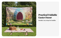 Easter Party Backdrop Festive Atmosphere Easter Search Backdrop Easy to Hang Spring Theme Party Banner for Children, Families, Home, Outdoor