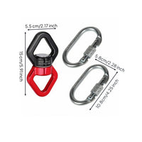 Knurled Rotating Connector Metal Swivel Hook Compact Locking Hook Connector Rounded for Overhead Aerial Fitness, Hammocks, Swings