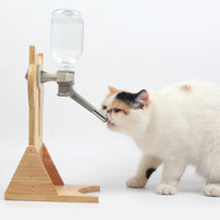 Vertical Slot Cat Head Water Stand Curved Base Pet Bowl Dispenser Stand