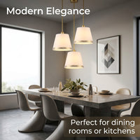 Textile Lampshade with Gold Trim for Ceiling Lights and Pendant Lamps, Shade for Table and Floor Modern for Bedrooms