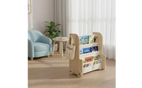 Easy to Move Mobile Children's Reading Shelf Child-Friendly Design Rolling Book Shelf Space Saving Kids Bookshelf Sturdy for Playroom, Nursery