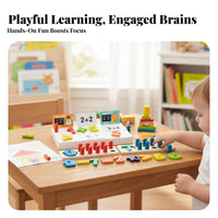 20 Pieces Long-Lasting Wood Construction Addition Subtraction Learning Toy Improves Fine Movement Skills Wooden Counting Peg Board