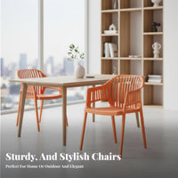 Long-lasting Stackable Slattedrear Chair Easy to Clean outsidedoor Furniture Weather-Resistant Dining Seat Modern Design for Restaurant Owners, Homeowners, Families, Porch, Balcony, waterside, Kitchen