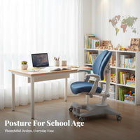 Support Adjustable Kids Study Chair Removable and Washable Cover Ergonomic Kids Desk Chair High-Density Foam Cushion Breathable Mesh Back for Students, Children 3-15, Parents, Homework, Bedroom, Home, Playroom