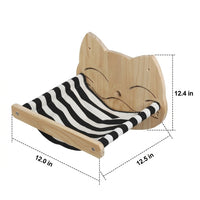 Wall-Mounted Cat Climbing Shelf with Hammock, Wood and Sisal Shelves, 3-Level Simple Style Kitten Furniture for Indoor Cats