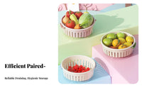 Double Layer Drain Basket Multi-Versatile Produce and Vegetable Washing Bowl Quick Draining Kitchen Colander and Bowl Set