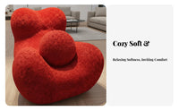Unique Shape mother's Embrace Chair Statement Piece Sculptural Lounge Chair Comfortable Billowy Shaped Sofa Ergonomic Design for Young Adults, Apartment Dwellers, Homeowners, Living Room, Bedroom, Balcony, Reading Nook