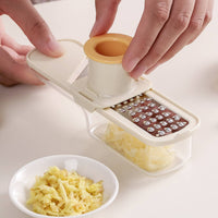 Food Grater with Container Stainless Steel Vegetable Slicing with hands guard Compact Utensil for Small Kitchens