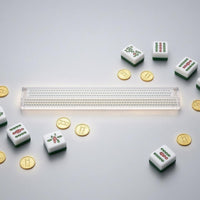 4 Pieces Patterned Surface Clear Mahjong Pusher Set Rounded Ends Mahjong Tile Push Stick Transparent