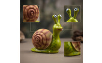 Resin Snail Figurine Wood-Grain Style Snail Figurine Collectible Compact for Gardeners, Garden, Patio