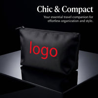 Letter Print Nylon Cosmetic Bag for Women, Mini Makeup Organiser with Zipper, Lightweight Travel Toiletry Pouch for Daily Use