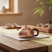 Hammered Copper Teapot Thickened Side Handle Teapot Sturdy Tea Kettle for Collectors