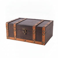 Wooden Box with Hinged Lid Compact Wood Storage Box Solid for Collectors, Desk, Photo Shoots