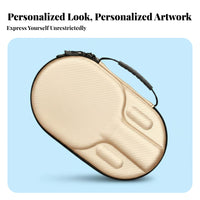 Crush-Resistant Hard Shell Table Tennis Case Portable Design Oval Table Tennis Pong Paddle Bag Secure Elastic Strap for Travel, Tournaments