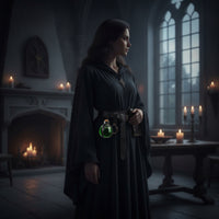 Medieval-Inspired Gothic Witch Costume with Cape Mysterious Gothic Lace Cape Fingerless Cloak Adjustable for Women, Cosplay, Masquerade