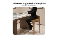 Armless Design Upholstered Low-Back Stool Modern Design Upholstered Metal Frame Stool Sturdy Construction Counter Chair Padded Cushion for Business Owners, Homeowners, Jewelry Retail Space, Boutique, Reception Area, Restaurant