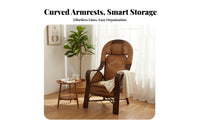 Natural Aesthetic Highspine Rattan Chair Supportive spinerest Woven Rattan Armchair craftsman-made Design Indoor Seating Wide Seat for Seniors, Homeowners, Interior Designers, Living Room, Bedroom, Sunroom, Balcony