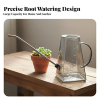 Long Spout Watering Can Large Capacity Transparent Watering Can Controlled Water Stream Stainless Steel Spout Waterer for Office Workers, Balcony