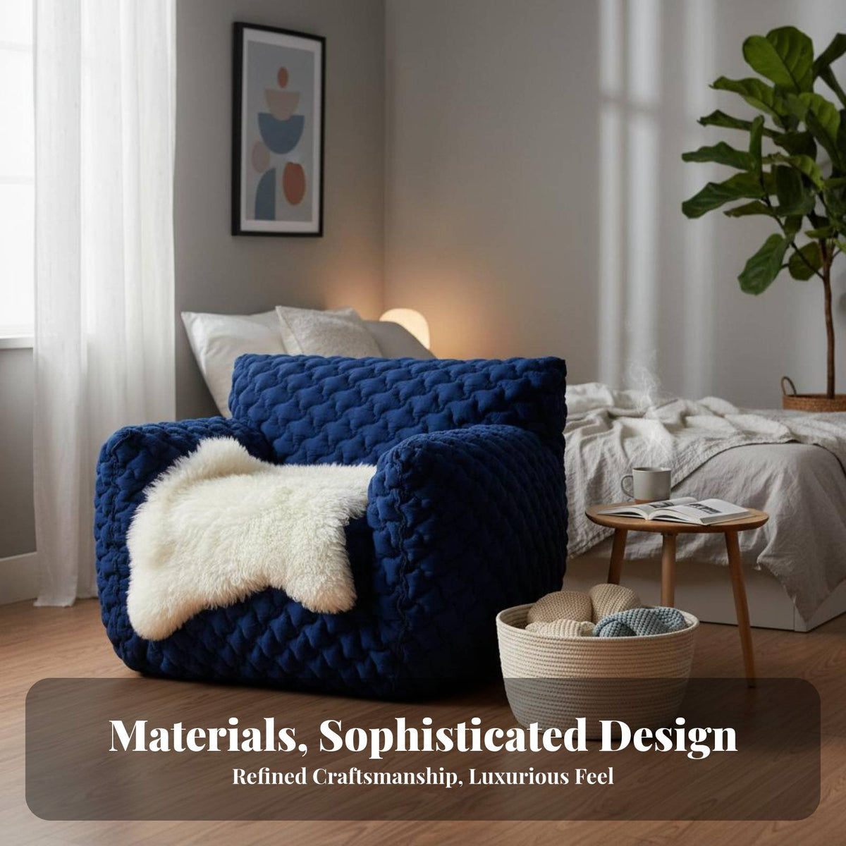 Modern design Curved Teddy Sofa Nordic Inspired Living Room Furniture Minimalist Aesthetic Couch Comfortable for Design aficionados, Apartment Dwellers, Interior Designers, Bedroom, Villa, Lounge Area, Small Spaces