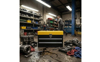 Portable Metal Tool Box Compact Tool Chest with Drawers Multi-Function Desktop Organizer for Mechanics