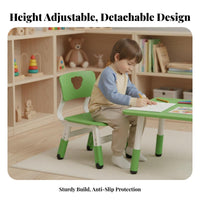 Adjustable Height Heart Cutout Backrest Chair Ergonomic Design children's Furniture Heavy Duty Toddler Seat for Preschoolers, Toddlers, Kindergarten Teachers, Classroom, Home, Daycare Center, Playroom