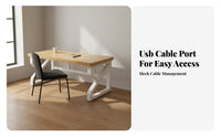 Solid Wood Computer Desk Large Workspace Long Office Desk Thickened Desktop Simple Writing Table for Students, Professionals, Bedroom