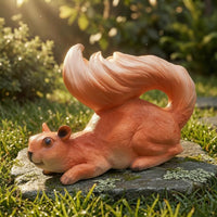 Hanging Squirrel Decoration Painted Squirrel Hanging Decoration Decorative Figurine Natural Tones Garden Decor Ready to Hang