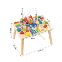 Fine Motor Skills Activity Table with Bead Maze Educational Wooden Activity Table Interactive Child-Centered Toy Multi-Sensory for Toddlers, Kids, Babies, Playroom, Nursery, Daycare