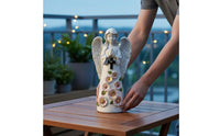 LED Lights Solar Angel Statue Automatic On/deactivate Lighted Angel Figurine Weather Resistant for Balcony, Patio, Gravesite
