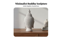 Handmade Buddha Head Statue Artistic Design Resin Buddha Head Ornament Exquisite Workmanship Sandstone Deity Figurine Great Intricacy for Home Decor Enthusiasts, Spiritual Seekers, Living Room, Tabletop, Office, Bedroom
