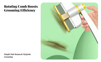 Push Button Release Self-Cleaning Pet Brush High-Density Rotating Head Cat Comb Skin-Friendly Pins for Cats, Dogs, Home, Indoor