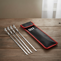 430 Stainless Steel BBQ Skewers Set with Pen Clip Design for Outdoor Grilling