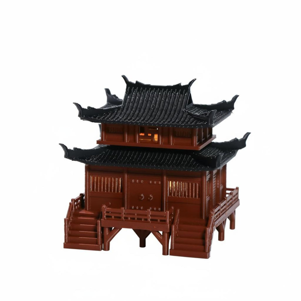 Ancient Chinese Building Reproduction Traditional Design Chinese Design Pavilion Model Detailed Craftsmanship fishes Tank Pagoda Decoration
