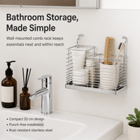 Shower Caddy, Rustproof Stainless Steel Bathroom Shelves, No-Drill Polished Shower Shelf, Silver Shower Storage for Compact Bathroom