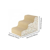 Washable Cover Convertible Pet Stairs Ramp Non-Slip Surface Foldable Pet Ramp Joint Protection 3-Step Dog Stairs Stable Construction for Senior Pets
