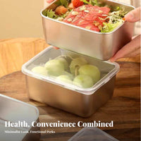 Large Capacity Stainless Steel Food Container Reusable Stainless Steel Food Storage Container Long-Lasting for Students, Picnic, Picnics