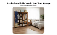 Large Capacity Portable Fabric Wardrobe dirtproof Cover Fabric Wardrobe with Frame Multitier Shelving Bedroom Furniture Easy Assembly for Families, Students, Homeowners, Guest Room, Rental Apartment