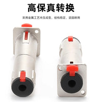 D-Type 6.5mm Female to Female Adapter with Mounting Ears for Rack, Stereo, Microphone and Headphone