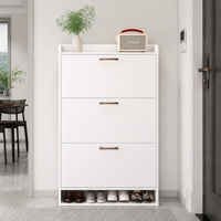 Wooden Shoe Box, Entryway Storage, Slim Type, Shoe Cabinet, With Adjustable Shelves, Fits 12-42 Pairs, Natural Light Wood, Shoe Cabinet
