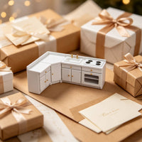 Dollhouse Kitchen Set Classic Miniature Kitchen Set Delicate Dollhouse Sink for Room Box