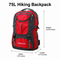 Red Large Capacity Travel Backpack Hiking Camping Bag Unisex for Extended Trips