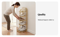 Space-Saving Vertical Shoe Rack Stable Construction Narrow Shoe Shelving Unit Easy Reach Slim Corner Shelving Unit Shelf Holds Taller Shoes for Students, Apartment Dwellers, Homeowners, Entryway, Hallway, Balcony, Dorm Room