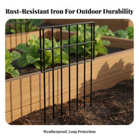 10 Pieces Arched Metal Garden Fence Rustproof Arched Metal Fence Easy to Install No Excavation Border Fencing for Gardeners, Flower Bed, Pathway