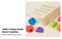 Educational 5-Post Stacking Game Develops Hand-Eye Coordination Wooden Geometric Stacker Promotes Logical Thinking for Classroom, Playroom