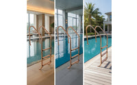 Stainless Steel Pool Ladder Non-Slip Pool Ladder with Handrails No-Embed for Families, Residential Pools, Spas