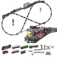 Steam Train Toy Track Set Electric Train Set with Tracks for Young Children, Playroom