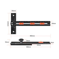 Aluminum Alloy Sliding T-Square Ruler Engraved Markings Positioning Ruler Matte Black