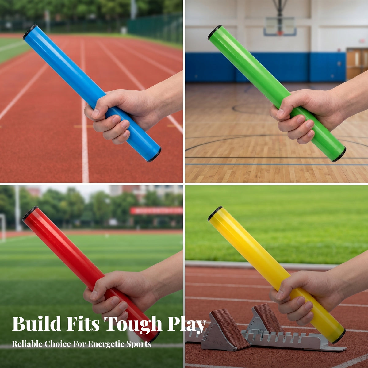 Relay Baton ABS Plastic Track and Field Baton Sports Gear Rounded Ends Smooth